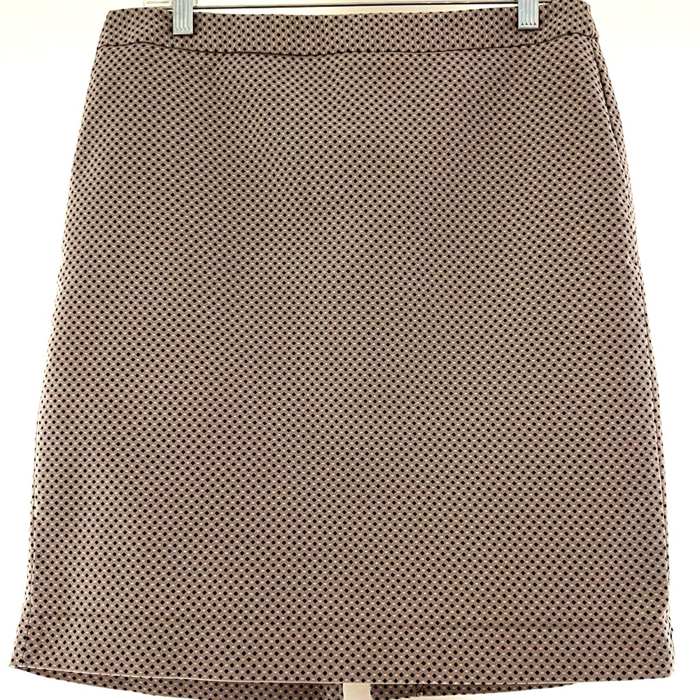 Liz Claiborne mini skirt tan black white check size 10 for work